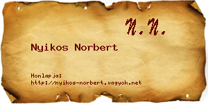 Nyikos Norbert névjegykártya